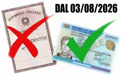 Cessazione validità di tutte le carte didentità cartacee dal 03 agosto 2026